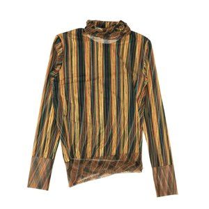 Y/PROJECT Orange Multi Exclusive Printed Mesh Turtleneck Size S $695